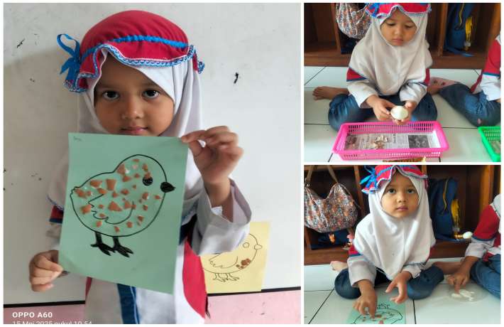 SERUNYA BERKREASI DENGAN CANGKANG TELUR, KELOMPOK A TK ISLAM AL IRSYAD 01 CILACAP 