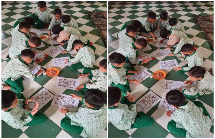 ASAH KREATIVITAS DENGAN KOLASE SERBUK KAYU