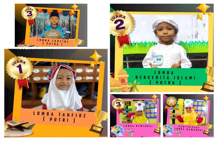 PRESTASI MEMBANGGAKAN, TK ISLAM AL IRSYAD 01 CILACAP MERAIH JUARA LOMBA TAHFIDZ, MEWARNAI DAN CERITA